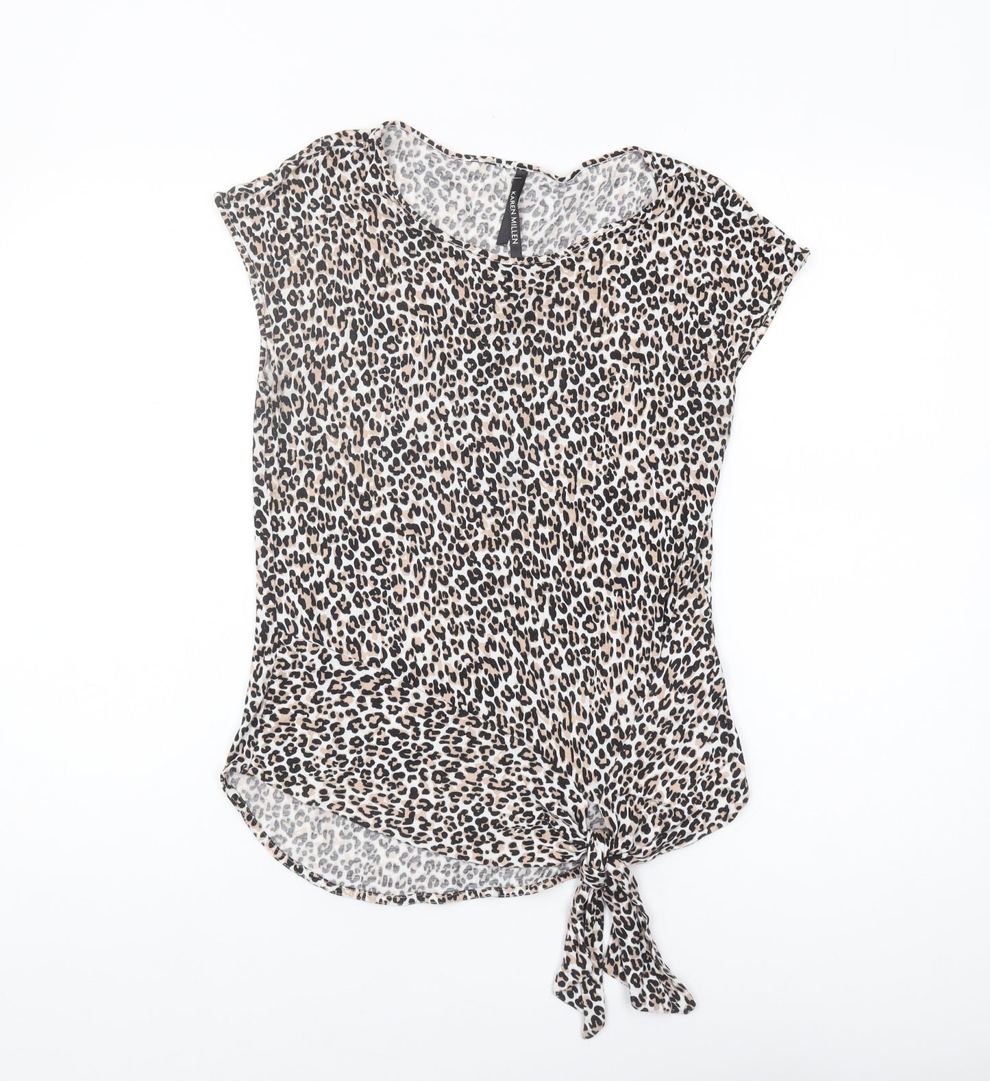 Karen Millen Women's Leopard Print Tie T-Shirt