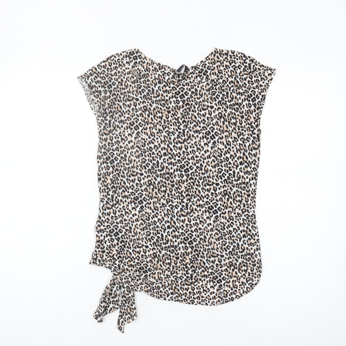 Karen Millen Women's Leopard Print Tie T-Shirt