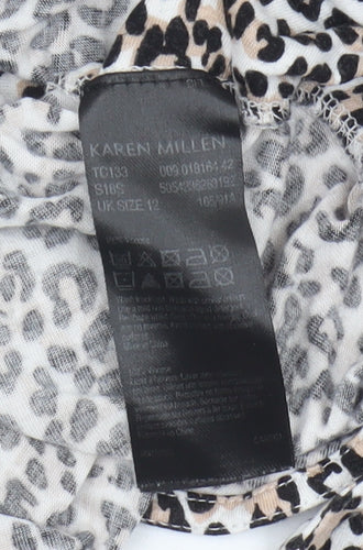 Karen Millen Women's Leopard Print Tie T-Shirt