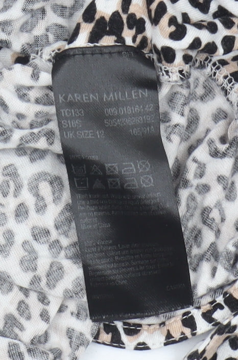Karen Millen Women's Leopard Print Tie T-Shirt