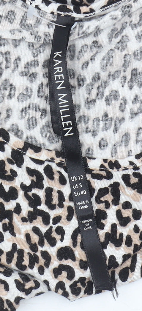 Karen Millen Women's Leopard Print Tie T-Shirt