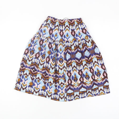 Zara Girls Multicoloured Ikat Cotton Skirt, Size 6 Years