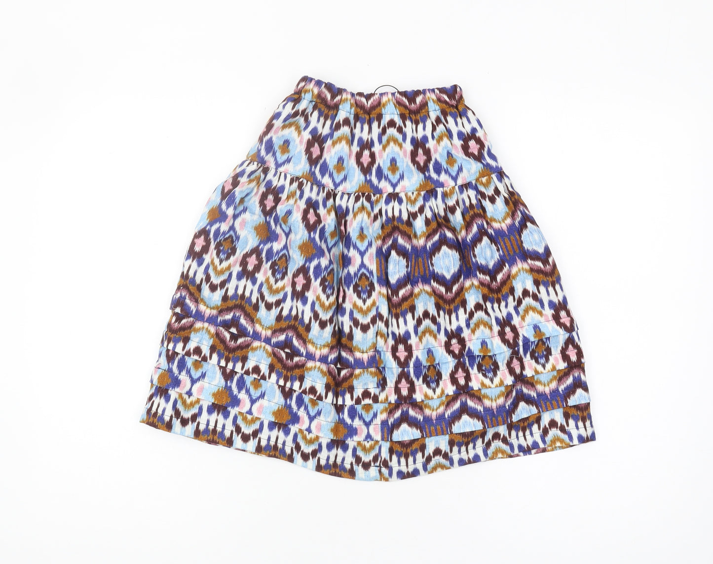 Zara Girls Multicoloured Ikat Cotton Skirt, Size 6 Years