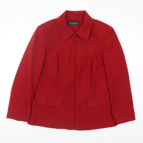 BHS Women’s Red Zip Jacket, Size 12, Lined