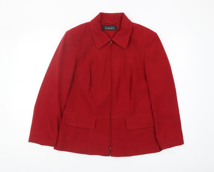BHS Women’s Red Zip Jacket, Size 12, Lined