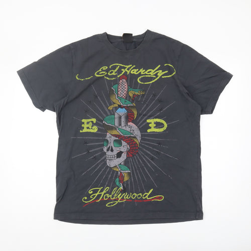 Ed Hardy Men's Black Tattoo T-Shirt L