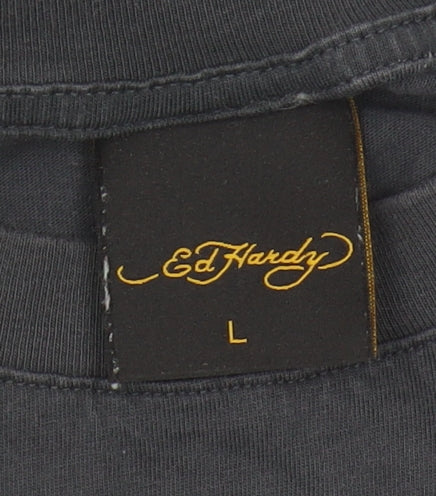 Ed Hardy Men's Black Tattoo T-Shirt L