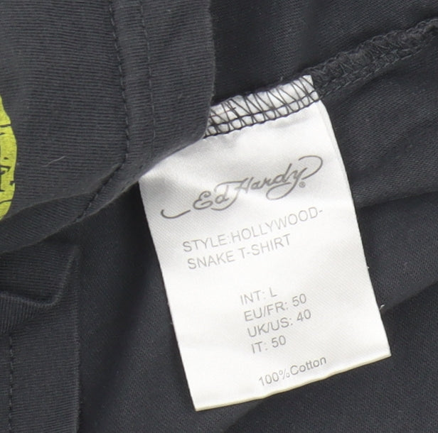 Ed Hardy Men's Black Tattoo T-Shirt L