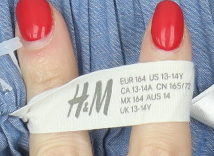 H&M Girls Blue Wrap Shorts 13-14 Years