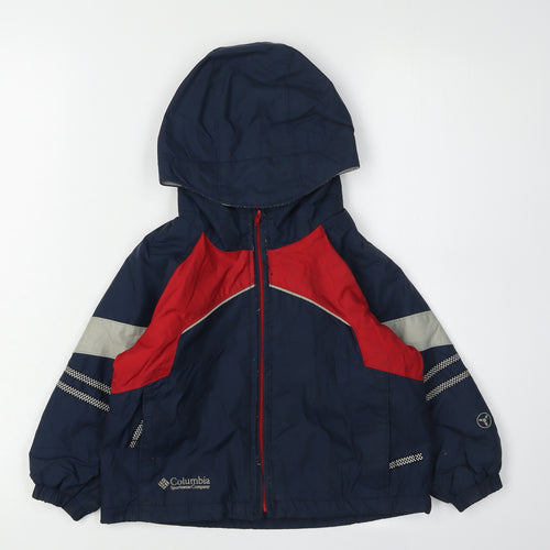 Columbia Boys Blue Red Parka 3-4 Years Hooded Jacket