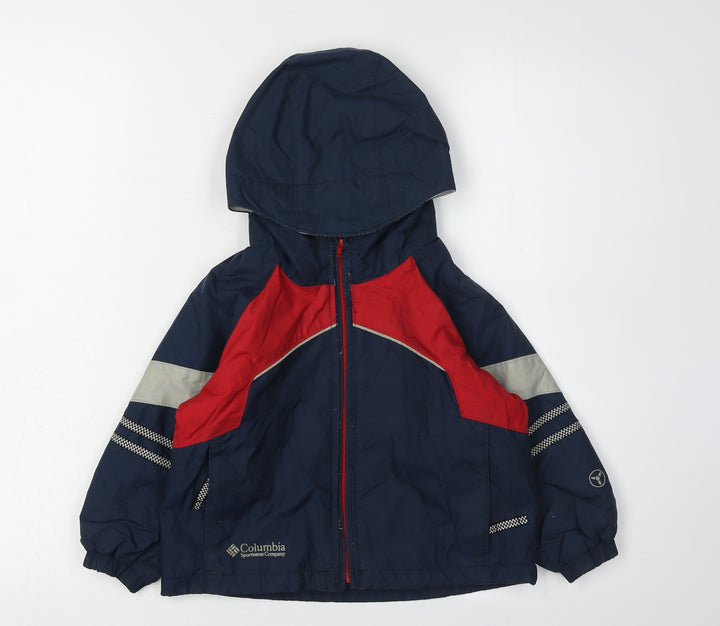 Columbia Boys Blue Red Parka 3-4 Years Hooded Jacket