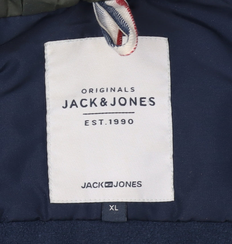 Jack & Jones Men's XL Blue Hooded Jacket