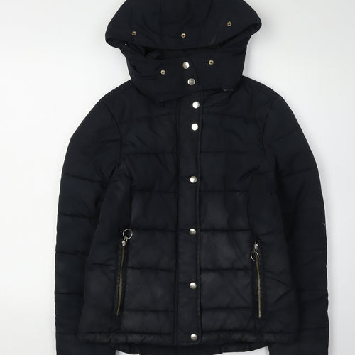Topshop Black Women's Puffer Jacket Size 10