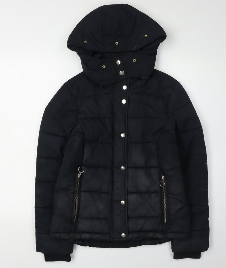 Topshop Black Women's Puffer Jacket Size 10