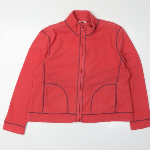 Essentials Women's Red Fleece Jacket Size 18