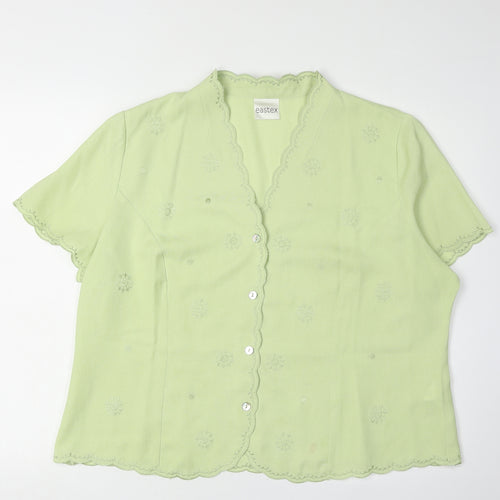 Eastex Women's Green Blouse Size 20 Polyester Short Sleeve