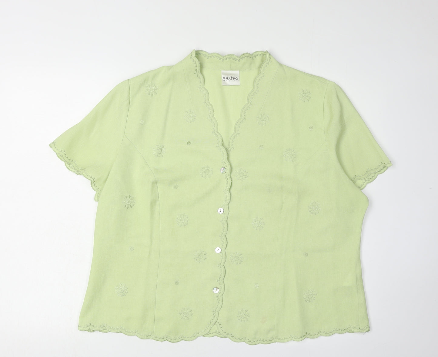 Eastex Women's Green Blouse Size 20 Polyester Short Sleeve