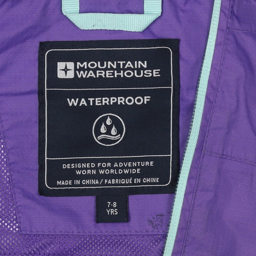 Mountain Warehouse Girls Purple Waterproof Jacket 7-8 Years