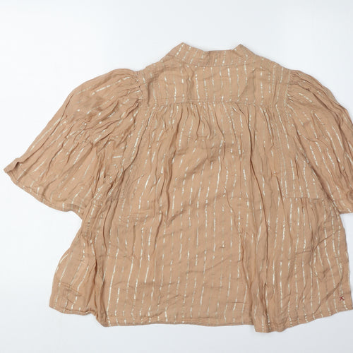 Noa Noa Women's Beige Blouse, Size 8, Striped