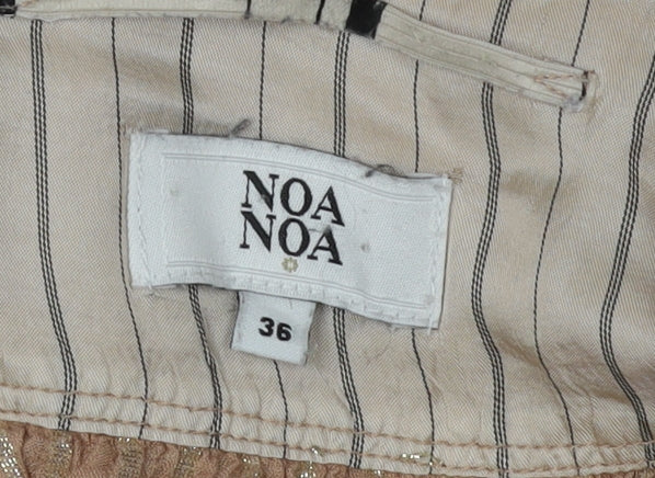 Noa Noa Women's Beige Blouse, Size 8, Striped