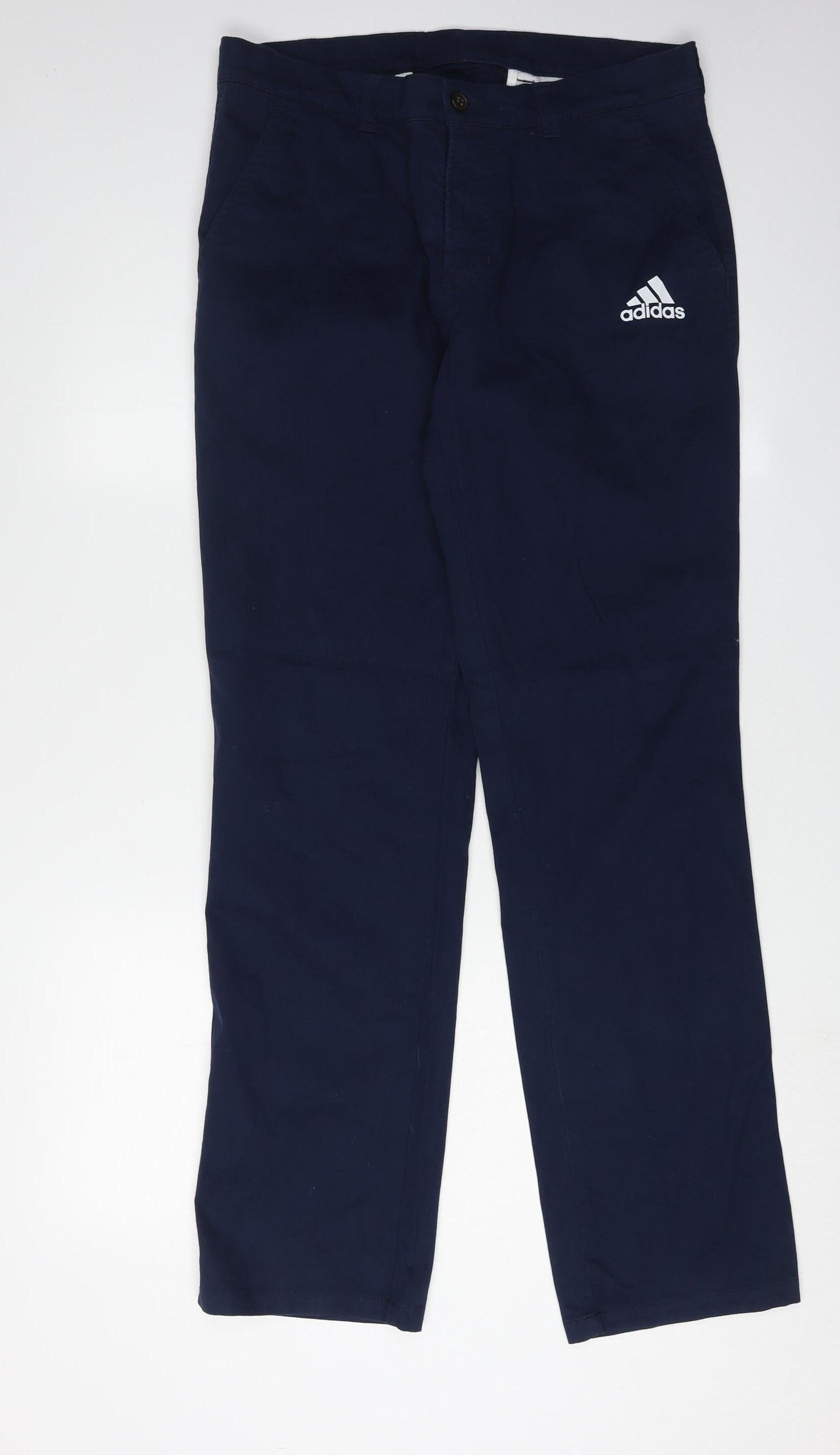 Adidas Men's Blue Trousers, Size L, Casual Regular Fit
