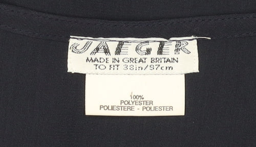 Jaeger Women's Blue Button-Up Long Sleeve Shirt