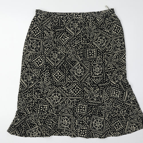 Eastex Women's Black Geometric Skirt Size 16