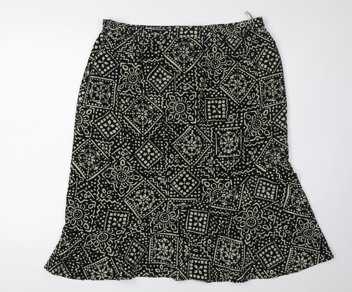 Eastex Women's Black Geometric Skirt Size 16
