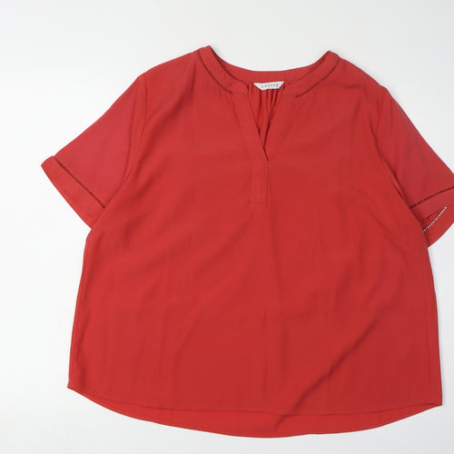 Eastex Women's Red Blouse, Size 18, V-Neck, Casual