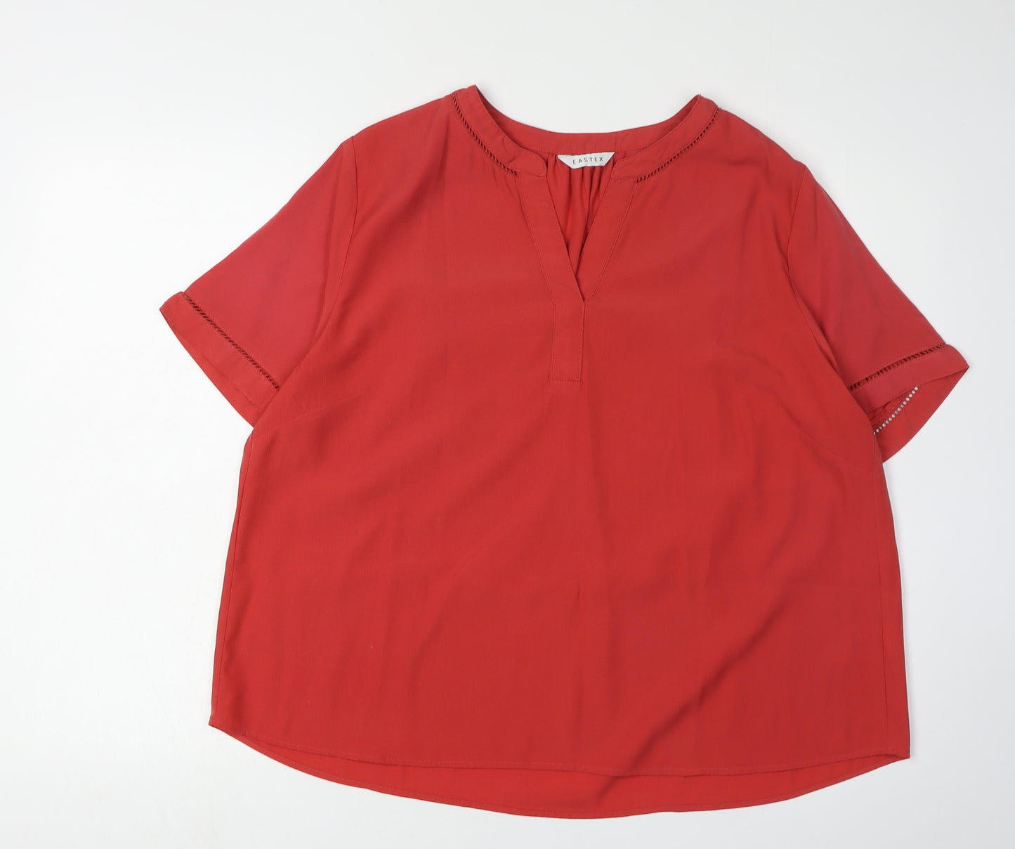 Eastex Women's Red Blouse, Size 18, V-Neck, Casual