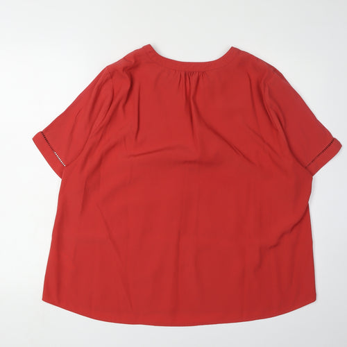 Eastex Women's Red Blouse, Size 18, V-Neck, Casual