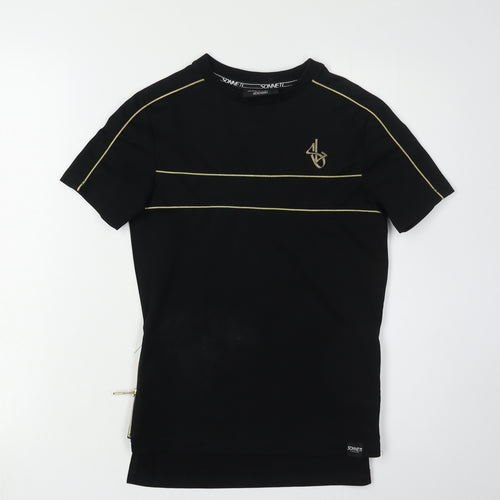 Sonnet London Boys Black T-Shirt, 8-10 Years, Short Sleeve