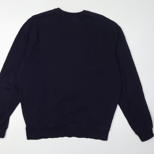 Diesel Unisex Blue Cotton Logo Pullover Sweatshirt M