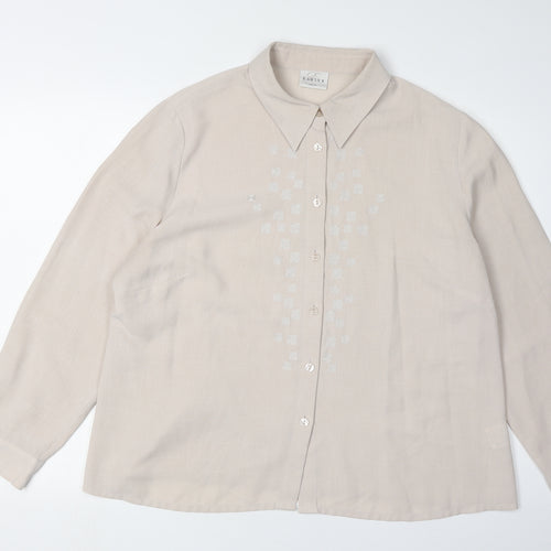 Eastex Women's Beige Button-Up Shirt, Size 20