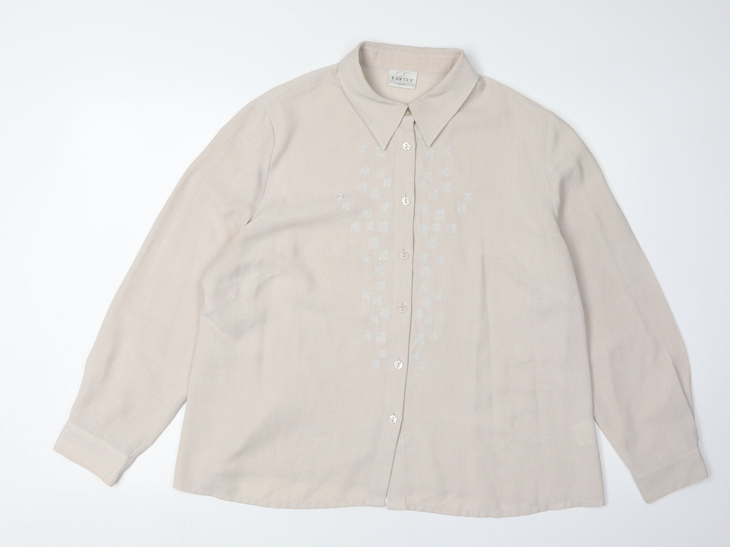 Eastex Women's Beige Button-Up Shirt, Size 20