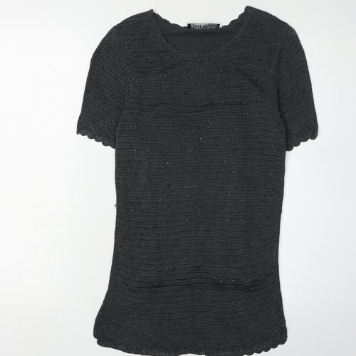 Jacques Vert Women's Black Beaded Blouse - S