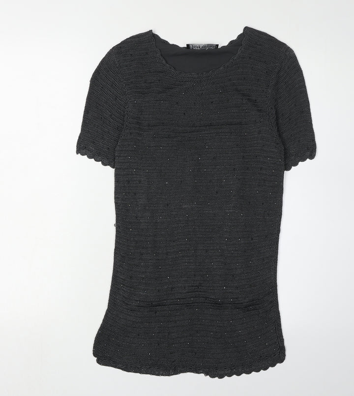 Jacques Vert Women's Black Beaded Blouse - S