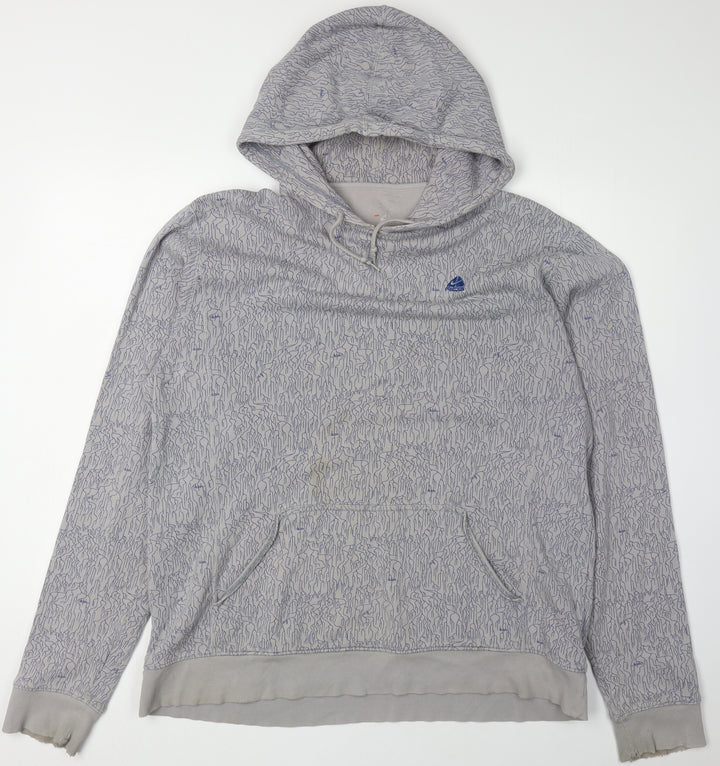 Nike Men's Grey Pullover Hoodie - Size L