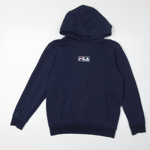 FILA Boys Blue Pullover Hoodie Size 13-14 Years With Logo