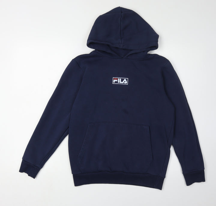 FILA Boys Blue Pullover Hoodie Size 13-14 Years With Logo