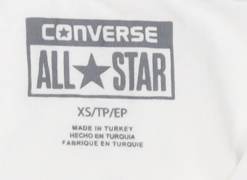 Converse Women’s White XS Crew Neck T-Shirt