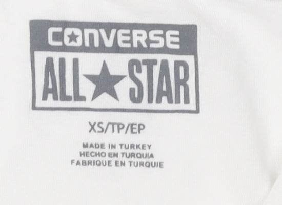 Converse Women’s White XS Crew Neck T-Shirt