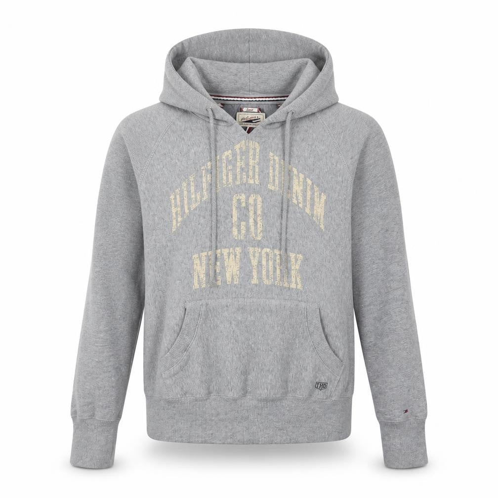 Front view of Tommy Hilfiger Women’s Grey Pullover Hoodie S