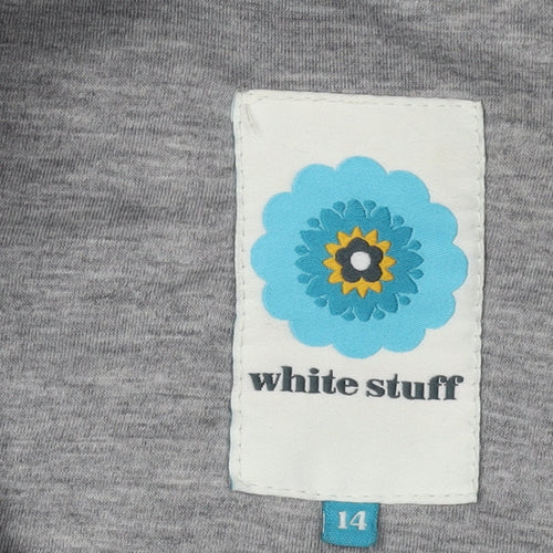 White Stuff Women's Black Plaid Wool Blend Waistcoat