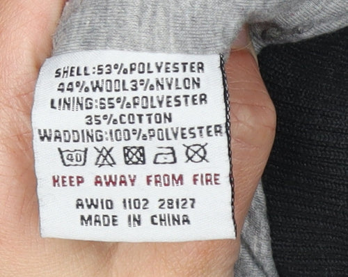 White Stuff Women's Black Plaid Wool Blend Waistcoat