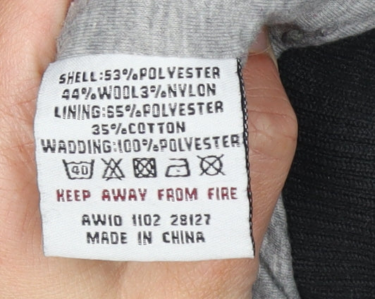 White Stuff Women's Black Plaid Wool Blend Waistcoat