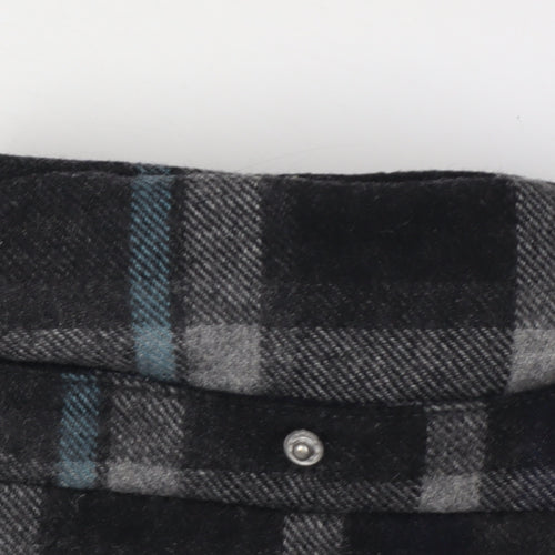 White Stuff Women's Black Plaid Wool Blend Waistcoat