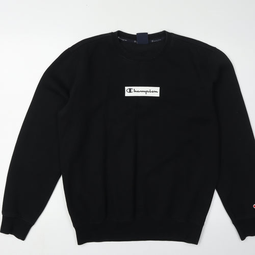 Champion Men's Black Small Pullover Sweatshirt Logo