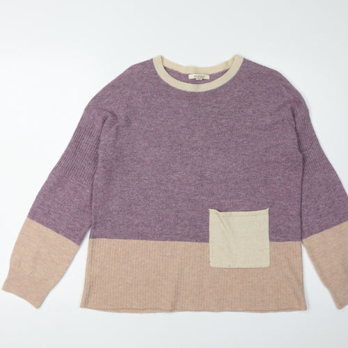 White Stuff Women's Purple Beige Pullover Jumper Size 10