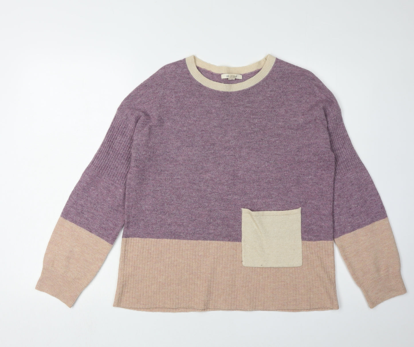 White Stuff Women's Purple Beige Pullover Jumper Size 10